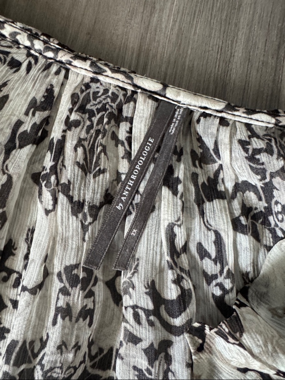 Anthropologie The Marais Printed Chiffon Maxi Dress Floral 2X Rabbits boho flowy - Picture 6 of 11